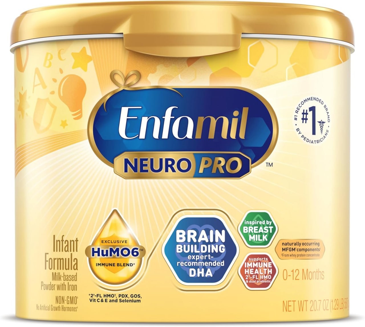 Enfamil NeuroPro Baby Formula, Triple Prebiotic Immune Blend with 2'FL HMO & Expert Recommended Omega-3 DHA, Inspired by Breast Milk, Non-GMO